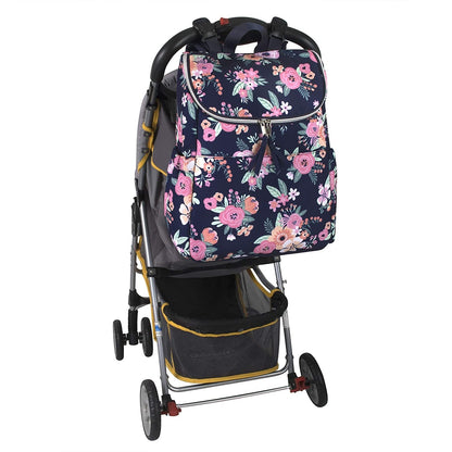MOCHILA PAÑALERA FLORES