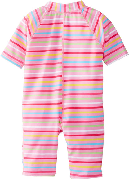 ROPA DE BAÑO UNA PIEZA C/PROTECCION SOLAR LONGJOHN RAYAS ROSAS