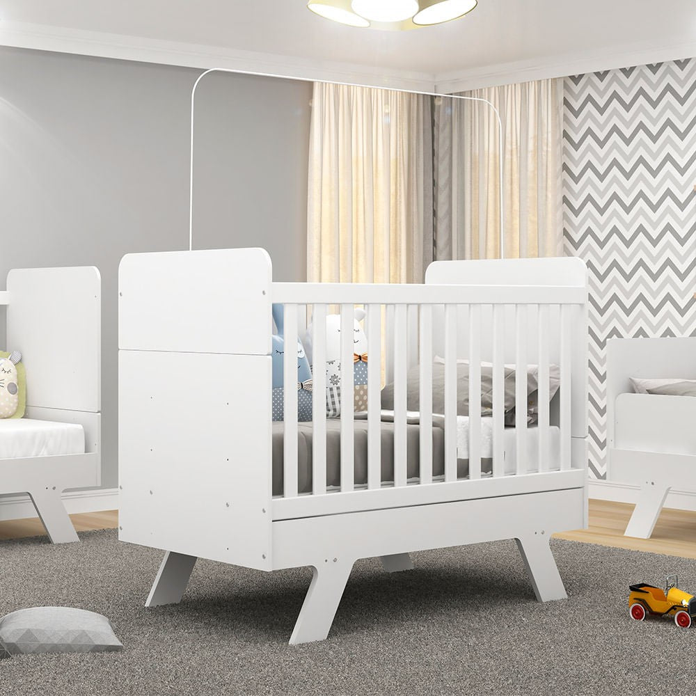 CUNA MINICAMA 3X1  BLANCO PREMIUN 130X70