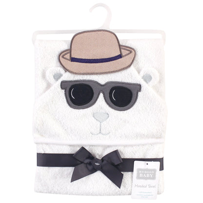 TOALLA CON CAPUCHA OSO POLAR BLANCA HUDSON BABY