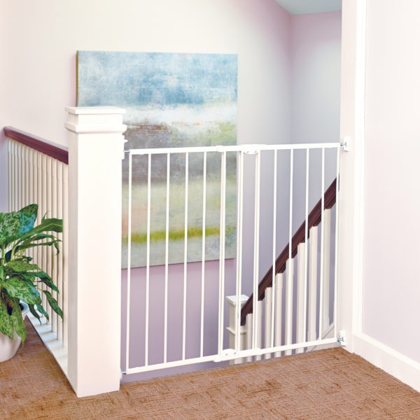 REJA PARA GRADAS METAL BLANCA 71-120CM ALTO 91CM