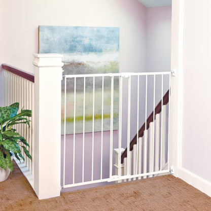 REJA PARA GRADAS METAL BLANCA 71-120CM ALTO 91CM