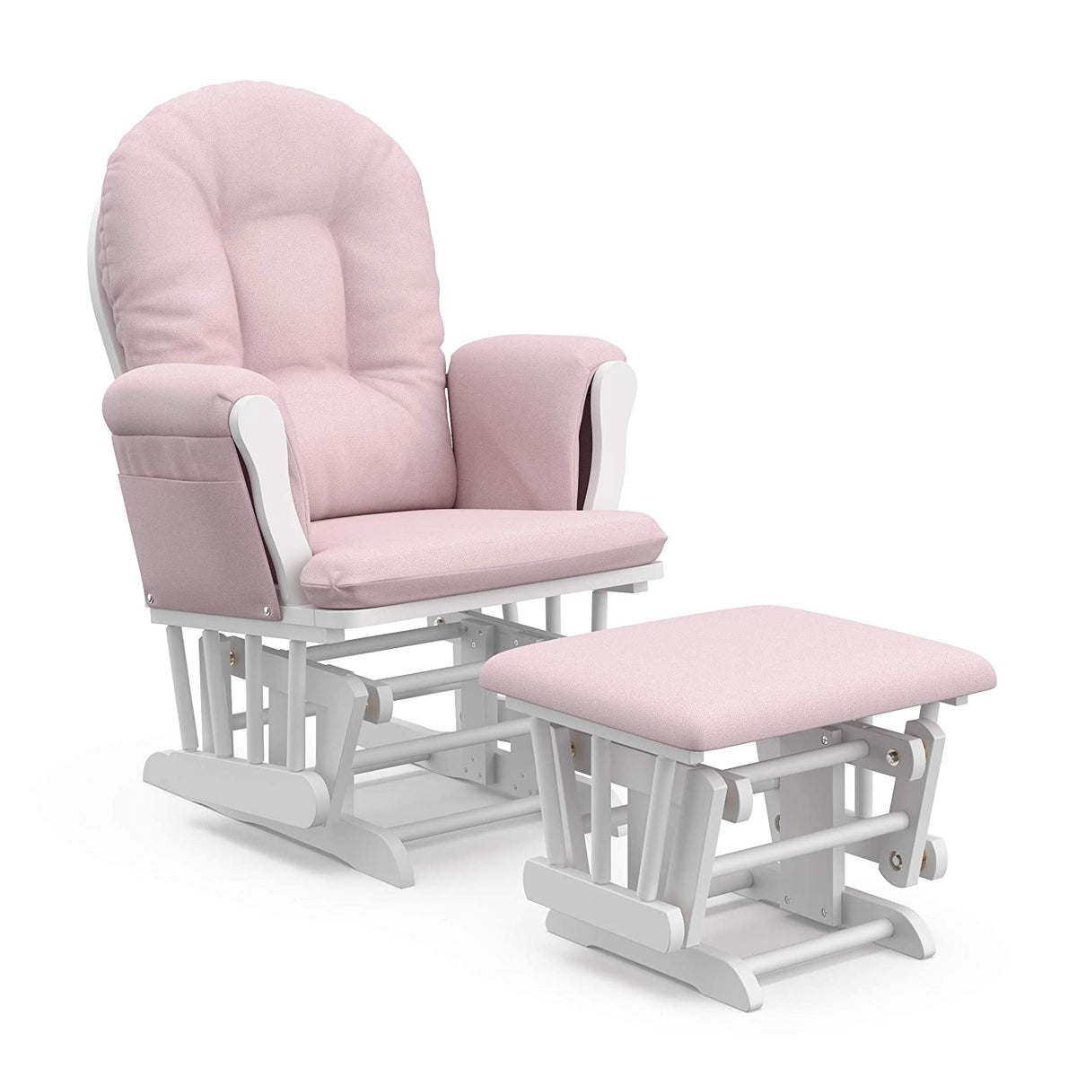 MECEDORA OTTOMAN/ WHITE / LIGHT PINK