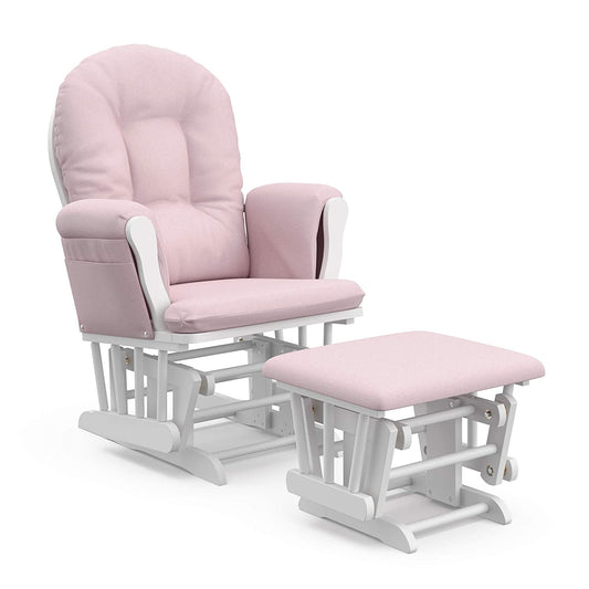 MECEDORA OTTOMAN/ WHITE / LIGHT PINK