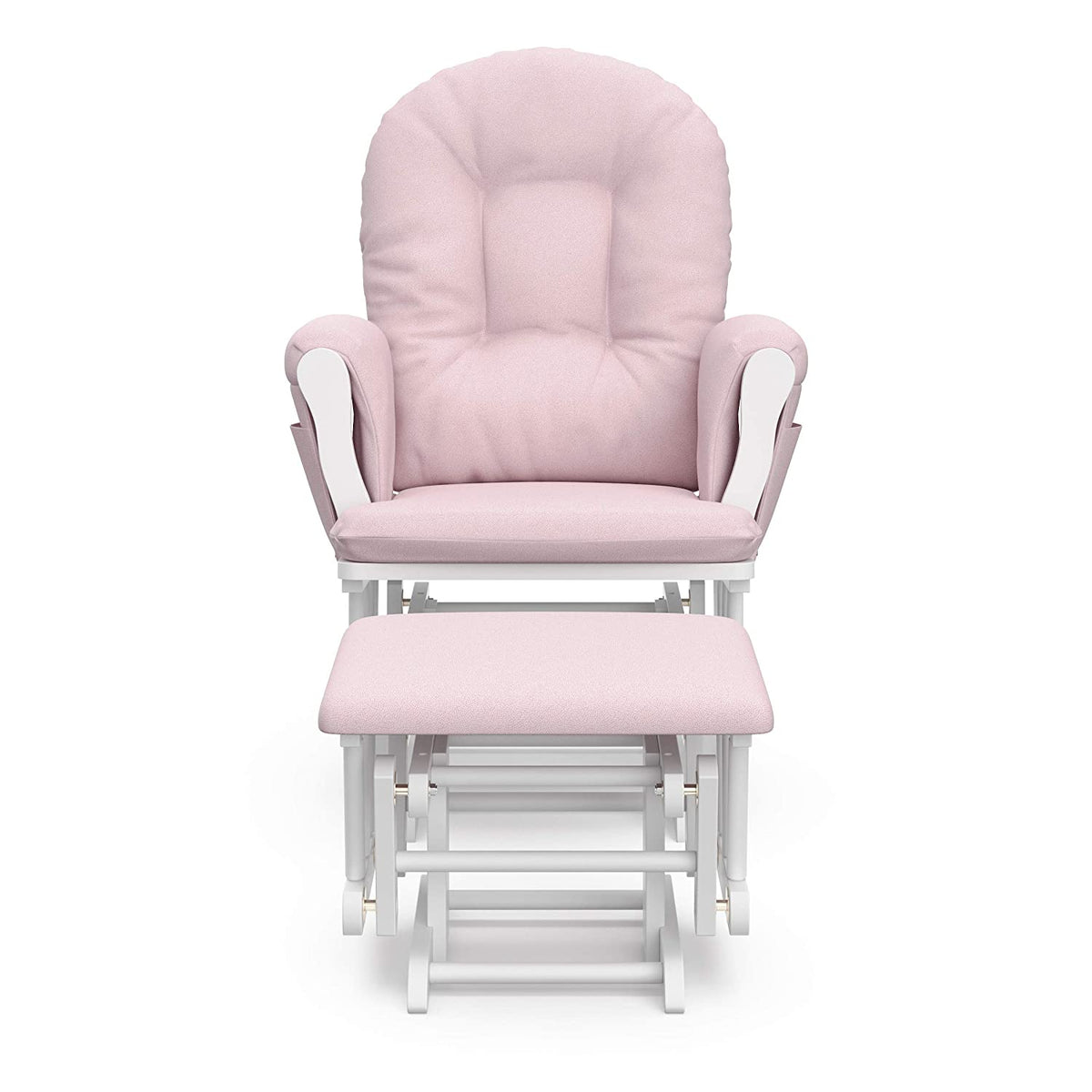 MECEDORA OTTOMAN/ WHITE / LIGHT PINK