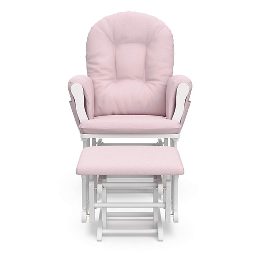 MECEDORA OTTOMAN/ WHITE / LIGHT PINK