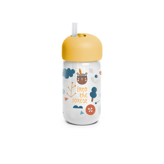 BOTELLA CON CAÑITA 11 OZ  FOREST AMARILLO