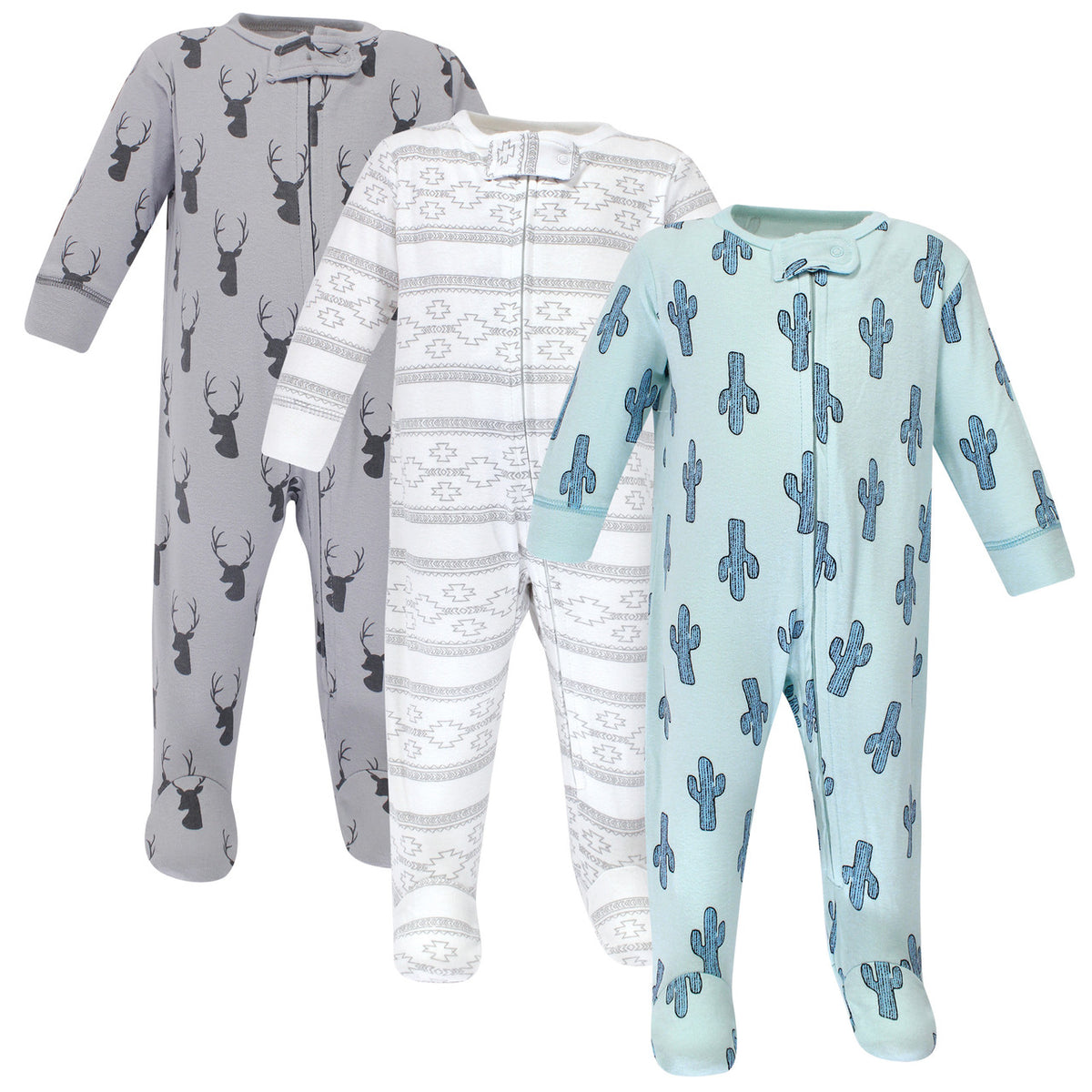 3PK PIJAMAS DE ZIPPER NIÑO CACTUS