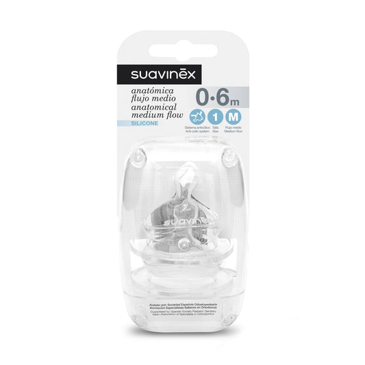 TETINA ANATOMICA FLUJO MEDIO (M) 0-6M X2 SUAVINEX