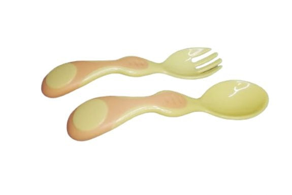 CUCHARA Y TENEDOR PLASTICO SOFT GRIP