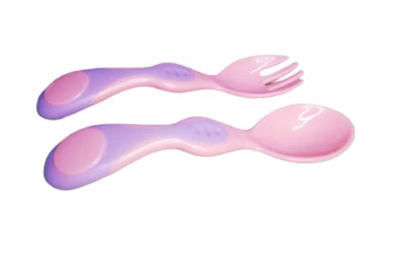 CUCHARA Y TENEDOR PLASTICO SOFT GRIP