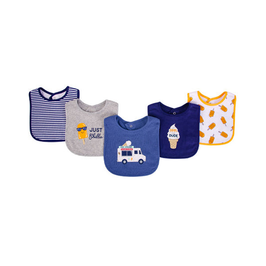BABERO NIÑO CARRO DE SORBETE x5 AZUL HUDSON BABY