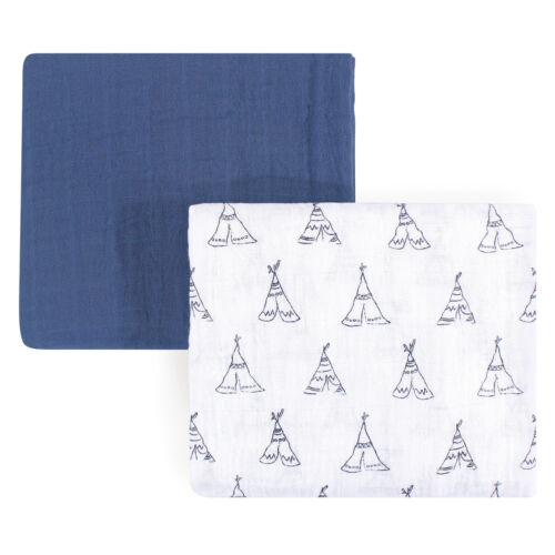 COBIJAS DE MUSELINA x2 AZUL BLANCO LUVABLE FRIENDS